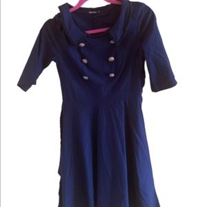 Double breasted navy dress